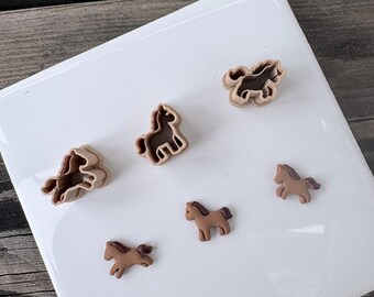 Kawaii Mini Horse Polymer Clay Cutter Set | 3D Printed Pony Shape Cutters
