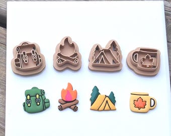 Camping Clay Cutters, 4 Polymer Clay Cutters, Outdoor Earring Charm Tool