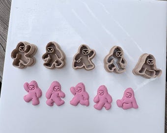 Kawaii Bigfoot Clay Cutter | 3D Printed Sasquatch Cryptid Shape Cutter Set