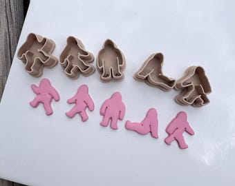 Bigfoot Polymer Clay Cutter | 3D Printed Sasquatch Silhouette Shape Cutter Set
