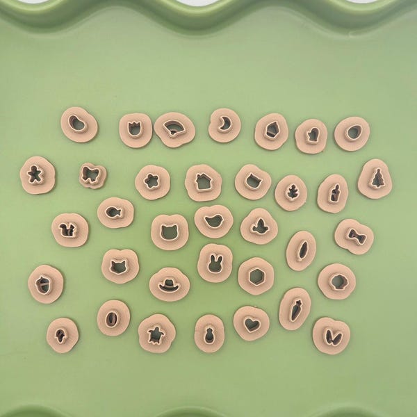Micro Polymer Clay Cutters, Mixed Shapes, 35 Designs 6mm