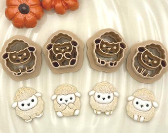 Wykrawacze do gliny Kawaii Owce, 4 wykrawacze do gliny polimerowej, narzędzie do wytłoczenia zawieszki do kolczyków z barankiem