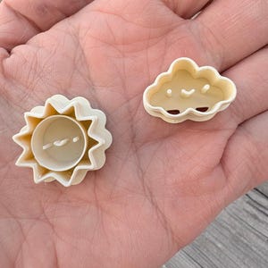 Kawaii Sun Cloud Clay Cutter | Polymer Clay Face Stamp Tool (20-50mm)