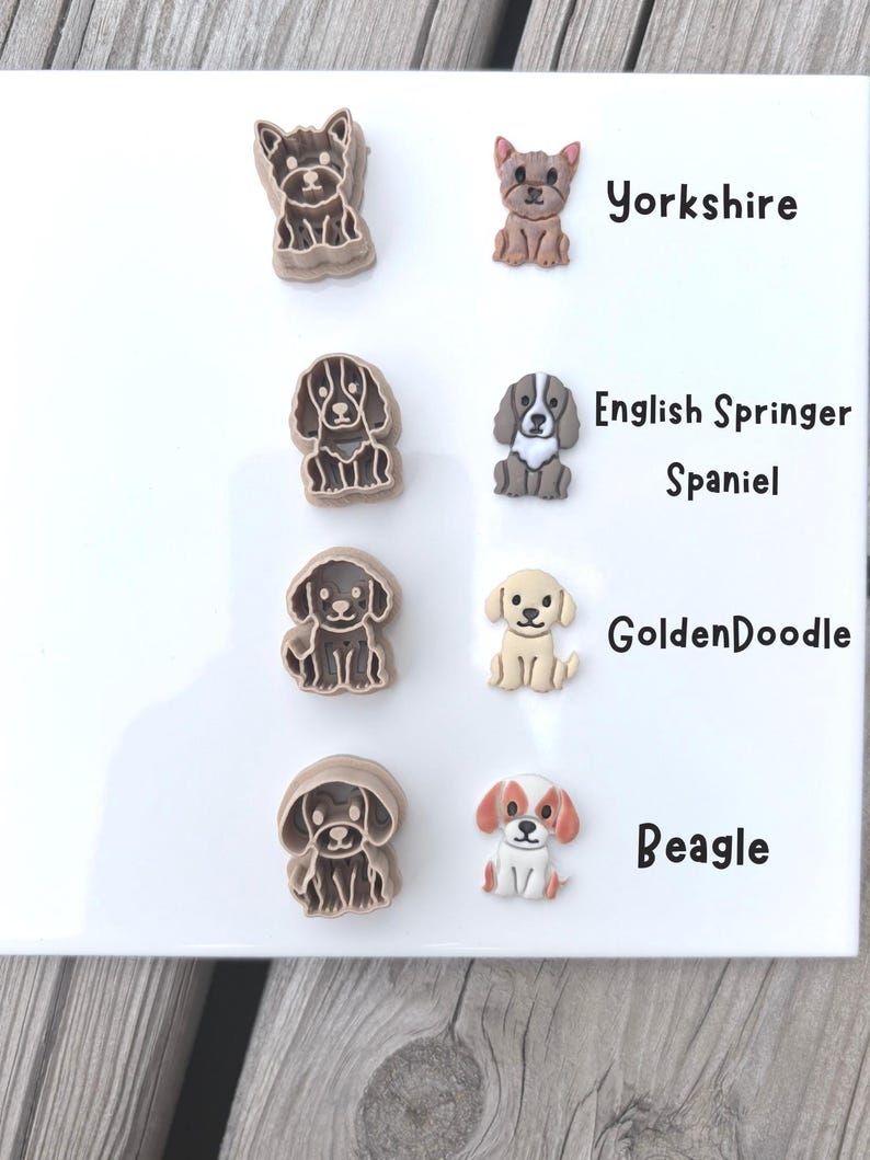 Dog Breed Clay Cutters, 22 Polymer Clay Cutters, Kawaii Puppy Earring Charm Tool image 8