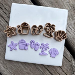 Clay Cutter Set 3D Printed Kawaii Beach Summer PLA | 5 Designs 20mm 30mm 40mm 50mm 60mm