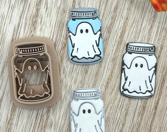 Ghost Jar Clay Cutters, Polymer Clay Cutters, Halloween Mason Jar Earring Charm Tool