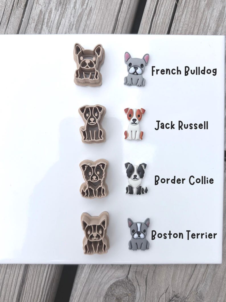 Dog Breed Clay Cutters, 22 Polymer Clay Cutters, Kawaii Puppy Earring Charm Tool image 4