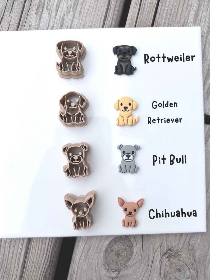 Dog Breed Clay Cutters, 22 Polymer Clay Cutters, Kawaii Puppy Earring Charm Tool image 5