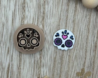 Sugar Skull Clay Cutter, Polymer Clay Cutters, Day of the Dead Earring Cutter, Halloween Clay Charm Tool