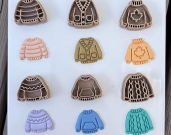 Cozy Sweater Clay Cutters, 6 Polymer Clay Cutters