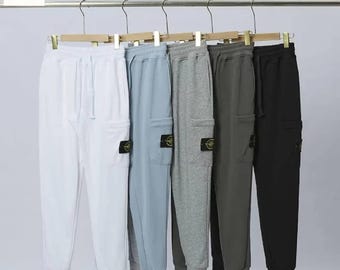 Streetwear katoenen Stone Island-joggingbroek | Casual streetwear-joggingbroek | Slim-fit loungebroek heren
