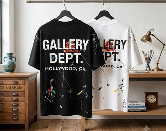 Gallery Oversized Graphic T-Shirt | Paint Splash Streetwear Tee | Men's Cotton Casual Shirt | Unisex Style