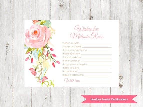 Floral Wishes for Baby | Printable Baby Sprinkle Game | Baby Shower Keepsake Il_570xn