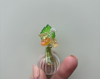 Mini Blumenstrauß Magnet | Kleine elegante Blumenvase | Handgemachte Mini Blumenstrauß Dekor
