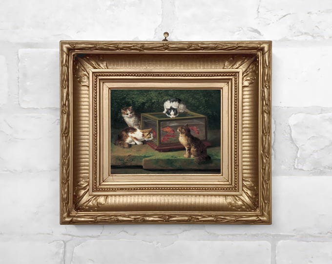 No. 129 - Four Hungry Cats by Alfred-Arthur Brunel de Neuville c.1900