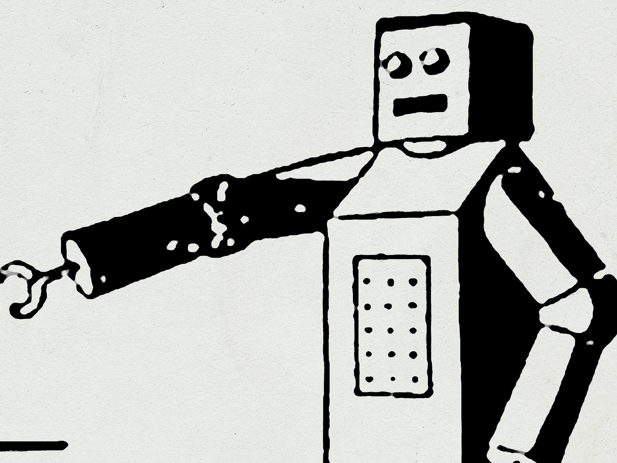 Robot Poster Wall Hanging Canvas Print Wood Poster Hanger Etsy