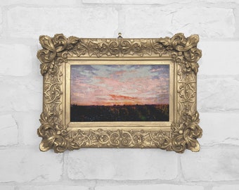 Small Gold or Black Ornate Framed Canvas Print | Antique Oil Painting Reproduction | Art Gift | Mothers Day Gift | No.4 - Sunrise or Sunset