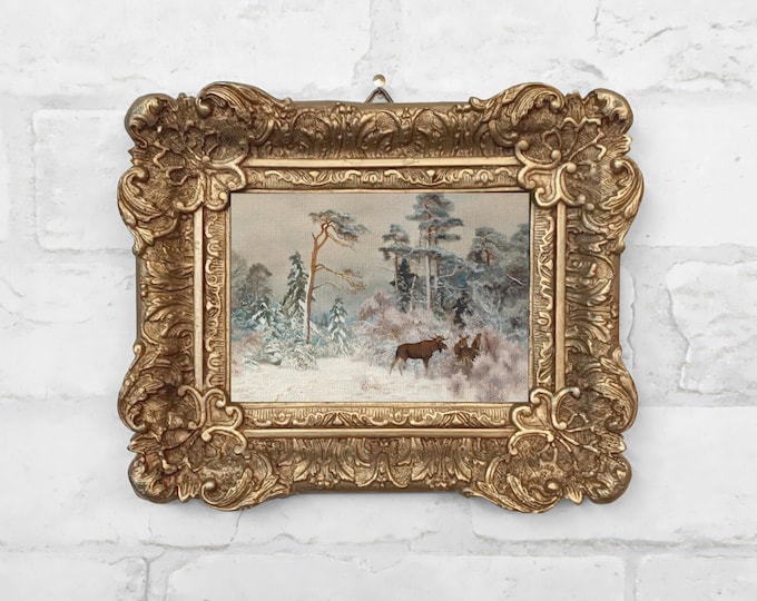 No. 39 - Moose in Winter Landscape by Bruno Liljefors c.1922