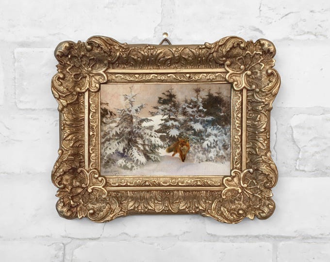 No. 36 - Fox in Winter Landscape by Bruno Liljefors c.1921