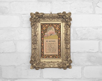 Wall Art Mothers Day Gift Gold Frame Wall Art | Antique Oil Painting Reproduction | Black Ornate Framed Canvas Print | No.86 - My Mother