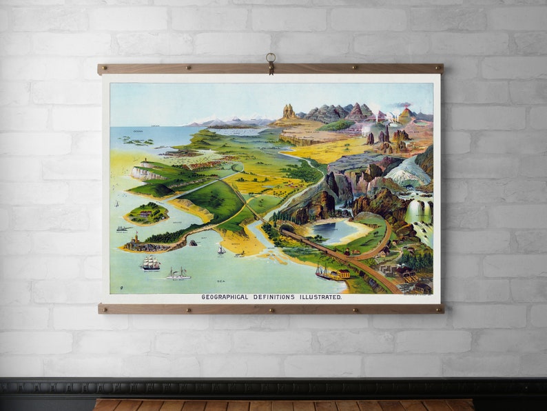 Geological Definitions Chart Wall Hanging Canvas Print Wood Etsy