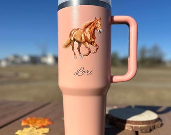 Wild Horse 40oz UV Printed Tumbler • Personalized Insulated Cup • Full Color Drinkware • Custom Stainless Steel Mug • Design #58