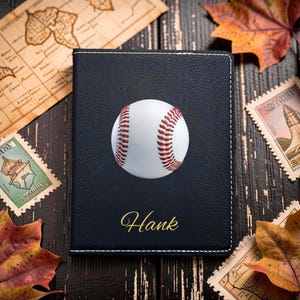 Baseball Passport Cover • Custom Colored Travel Case • Personalized UV-Printed Document Holder • Soft Vegan Leather • Design #273