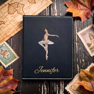 Ballerina Passport Cover • Custom Colored Travel Case • Personalized UV-Printed Document Holder • Soft Vegan Leather • Design #42