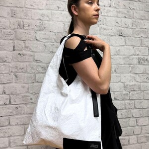 Borsa bianca Tyvek/ Borsa di carta bianca/ Borsa bianca Avant-garde/ Borsa bianca per la spesa