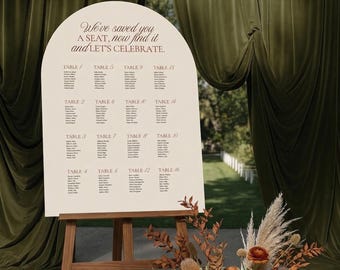 Coastal Wedding Seating Chart Template | Arch Seating Plan (Digital Download)