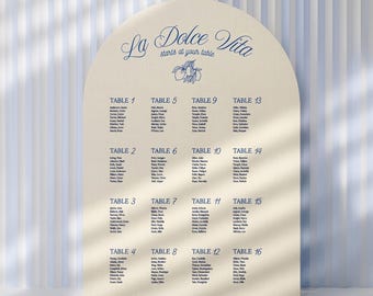 Italian Wedding Chart Template | Arch Seating Plan (Digital Download)