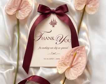 Garden Coastal Wedding Thank You Cards