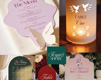 Casa de Flores Wedding Reception Suite | Mexican Themed Menu, Seating Chart (Digital Download)