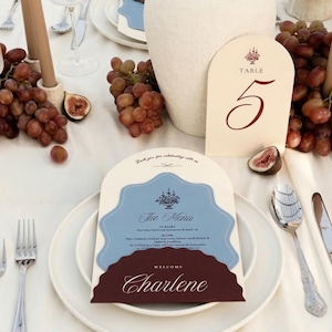 Coastal Wedding Stationery Suite | Menu, Table Number, Programme Card (Instant Download)