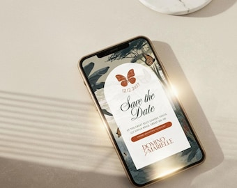 Casa de Flores Wedding Save the Date | Talavera Editable Canva Template (Digital Download)