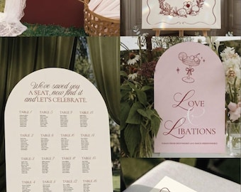 Coastal Wedding Signage Suite | Editable Canva Templates (Digital Download)