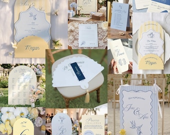 Amalfi Coast Lemon Wedding Stationery Suite | 24 Piece Complete Bundle | La Dolce Vita Editable Canva Template