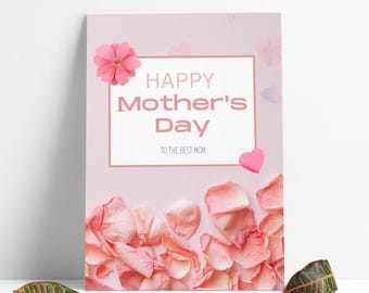 Editable Mother's Day Card Template, Printable Mum Card, Canva Instant ...