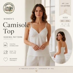 Cartamodello per top canotta con bordo in pizzo / Adatto ai principianti (PDF da scaricare)