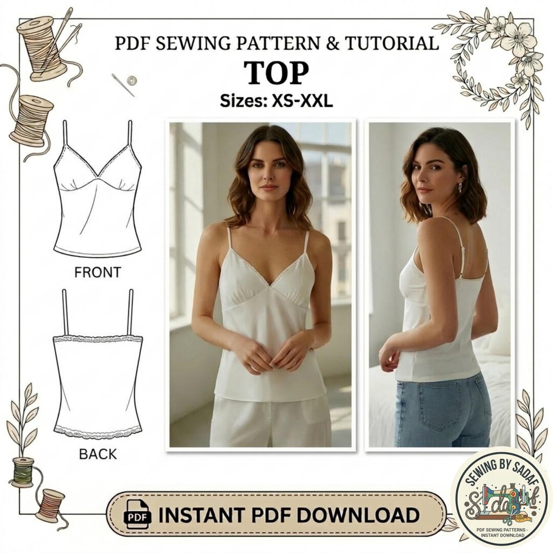 Women’s Tops Sewing Pattern | Easy Blouse PDF Pattern | A0 A4 US Letter ...