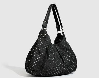 Vintage Polka Dot Messenger Bag – Korean-Style Large Capacity Tote, Casual, Comfortable & Versatile Handbag