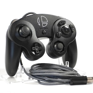 Gamecube Controller PhobGCC 2.0.5 "Stealth" Black Paracord Mouse Click TACTILE Z