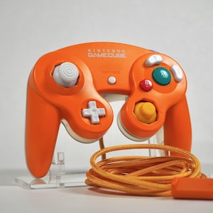 Gamecube Controller CUSTOM "OEM+" Spice Orange Clear Back Paracord T3 Sticks TACTILE Z
