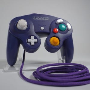 Gamecube Controller CUSTOM "Concord" Indigo OEM Shell Matching Paracord Cable