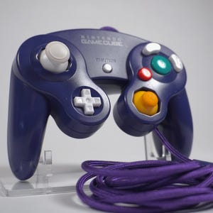 Gamecube Controller CUSTOM "Concord" Indigo OEM Shell Matching Paracord Cable