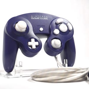 Gamecube Controller CUSTOM "Plum" Indigo OEM Shell Paracord Cable TACTILE Z