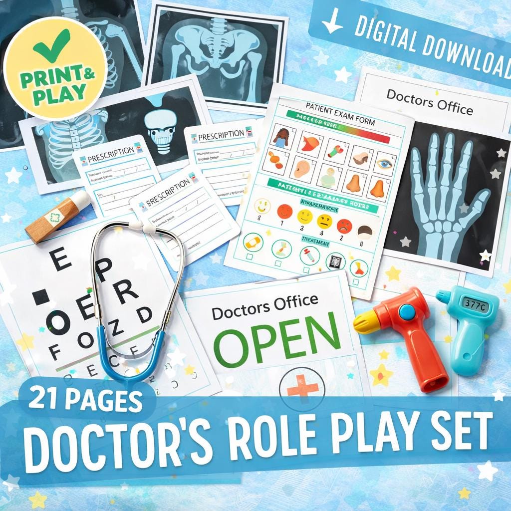 Printable Doctor Role Play Set: X-ray & Clinic (digital Download) - Etsy