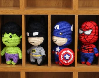 Bundle 6 PDF File Amigurumi Crochet Pattern - Super hero, Instant Download, Superhero Crochet Pattern