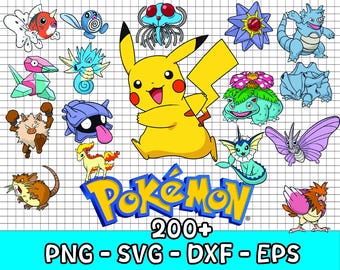 Plus de 200 Pokémon PNG Bundle Gen : PNG transparent, art Pikachu, dessin animé mignon PNG, designs uniques (téléchargement numérique)
