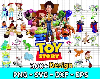 Toy Story PNG SVG – plus de 300 modèles | Woody et Jessie PNG, Buzz l'Éclair Png, police Toy Story pour Cricut, anniversaire et chemises – téléchargement numérique